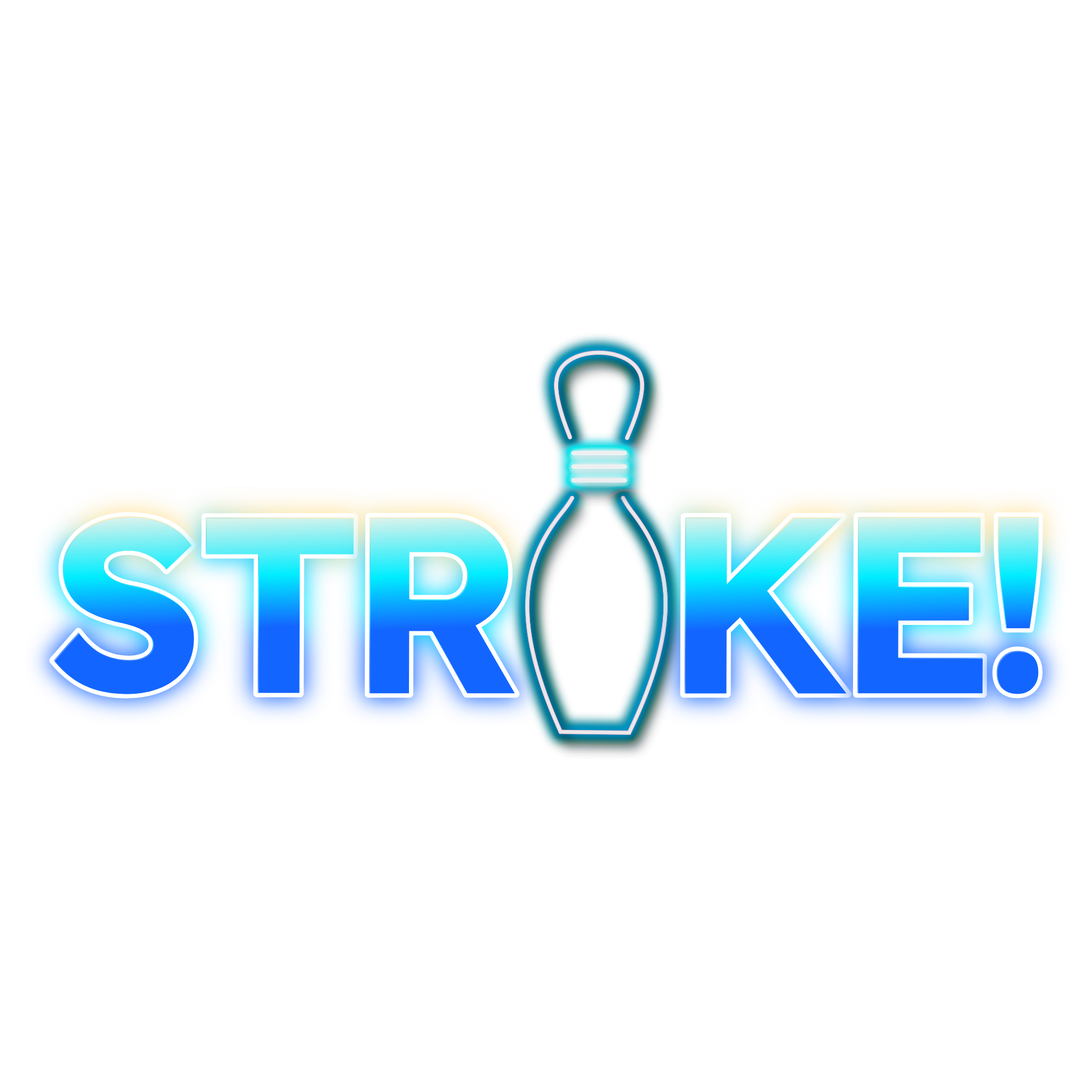 A graphic with 'STRIKE!' with the "I" replaced by a bowling pin, on a white background
